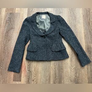 Nanette Lepore Fitted Tweed Wool Blazer